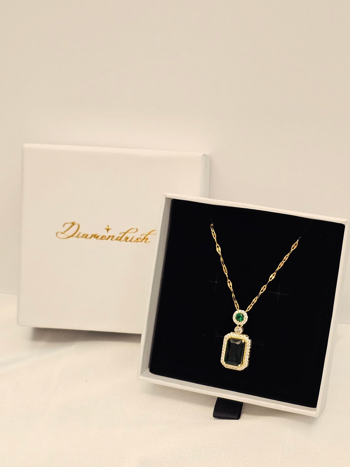 EMERALD NECKLACE (18K Gold Plated Steel)