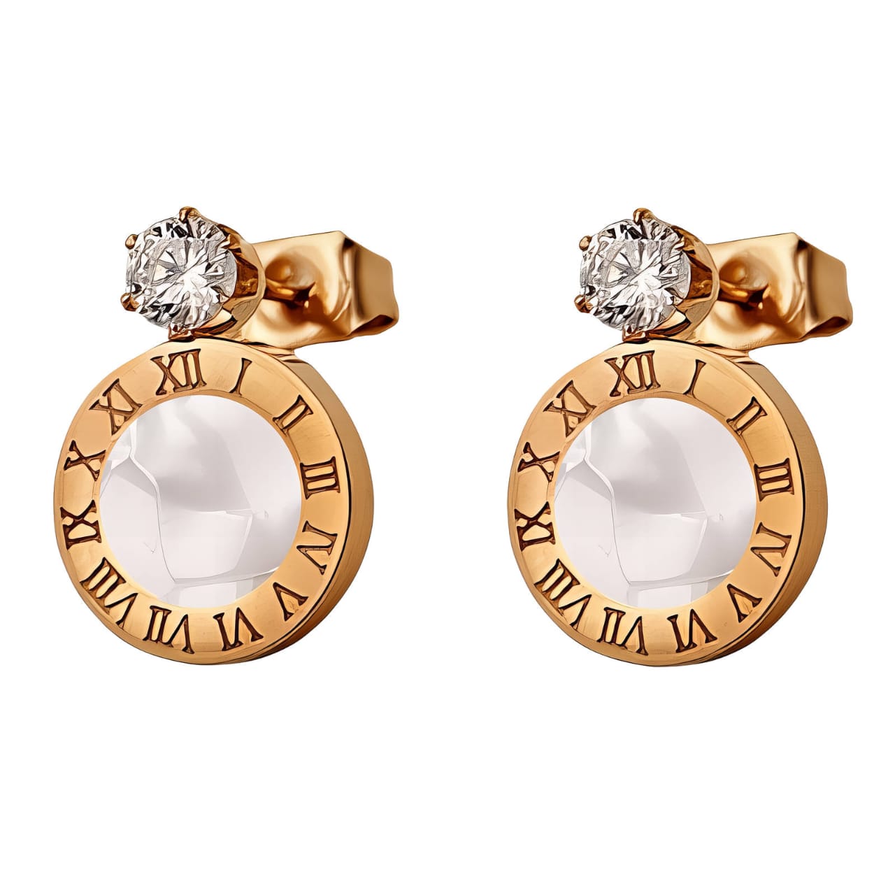MARYLYN ZIRCONIA EARRINGS (18K Gold Plated Steel)