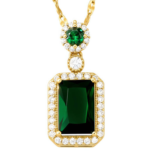 EMERALD NECKLACE (18K Gold Plated Steel)