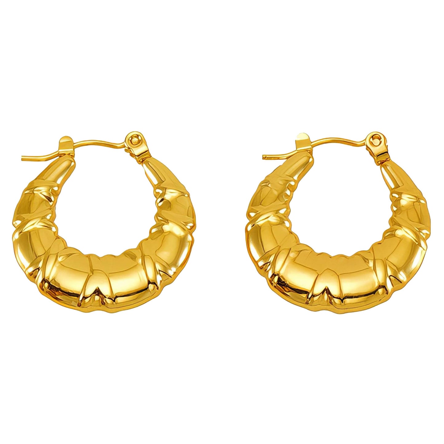 LARA HOOP EARRINGS (18K Gold Plated Steel)