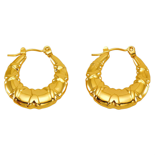 LARA HOOP EARRINGS (18K Gold Plated Steel)