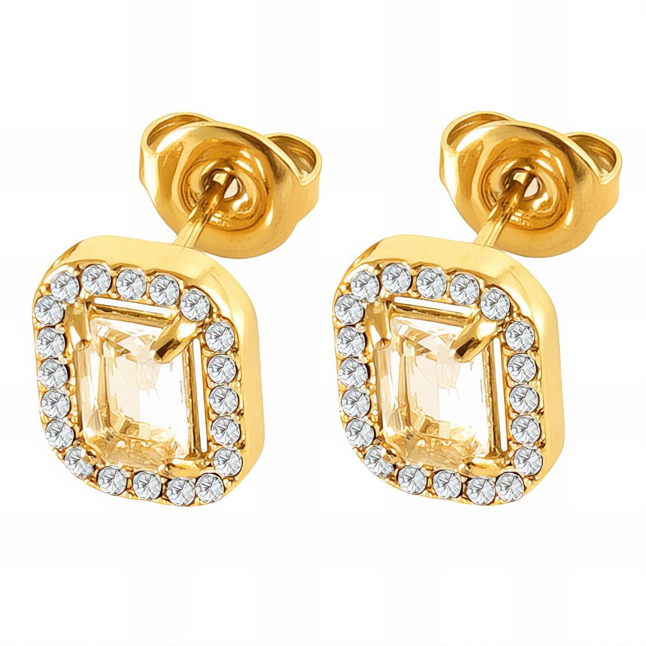 GISELLE DIAMOND EARRINGS (18K Gold Plated Steel)