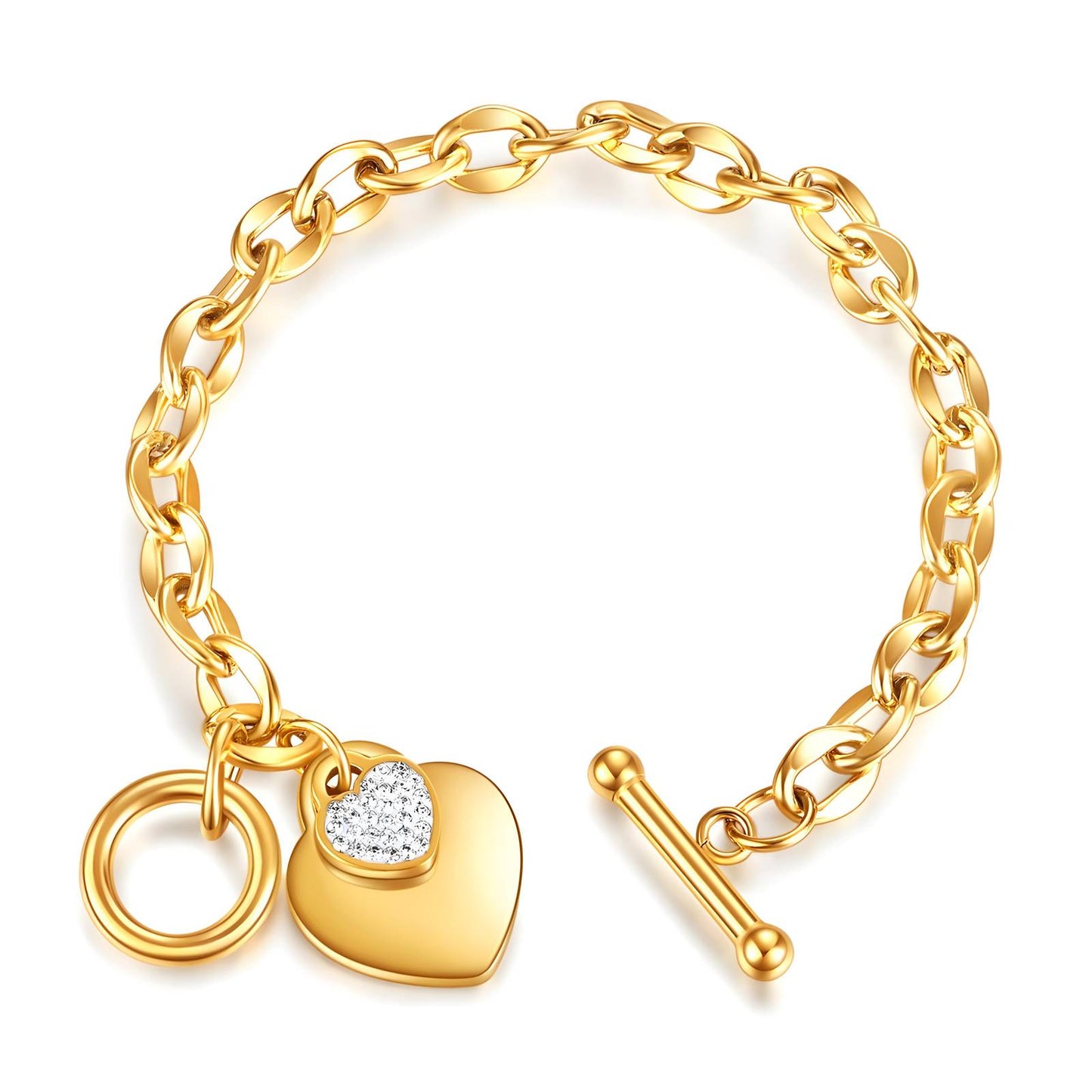 DEVOTION HEART BRACELET (18K Gold Plated Steel)