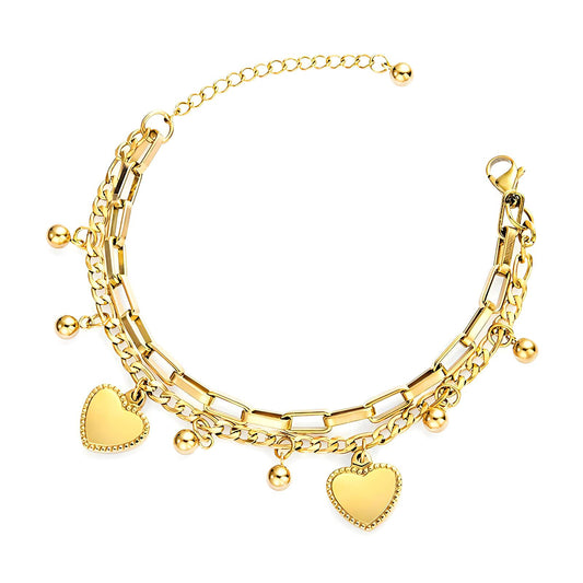 WONDERLUST HEART BRACELET (18K Gold Plated Steel)