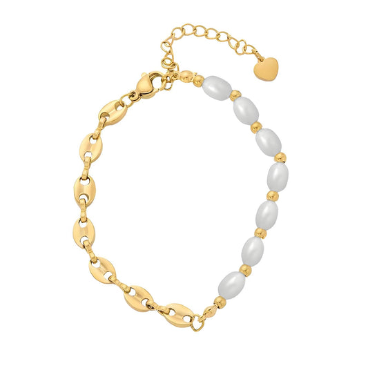 GOLD PEARLY BRACELET (18K Gold Plated Steel)