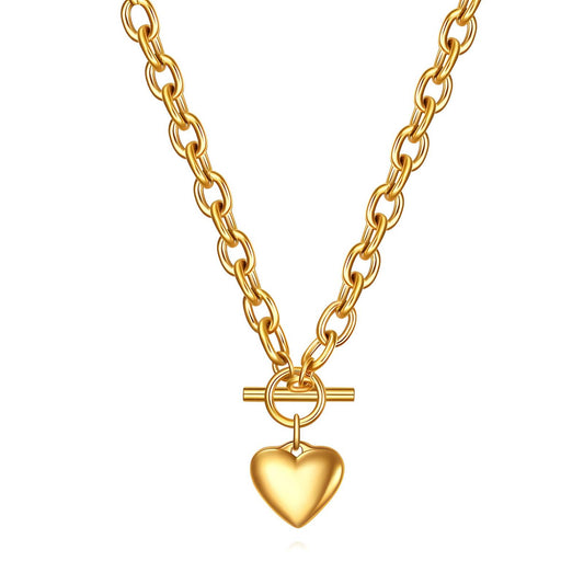 PURE LOVE HEART NECKLACE (18K Gold Plated Steel)